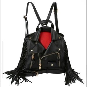 FRINGE MOTORCYCLE JACKET BACKPACK/HANDBAG